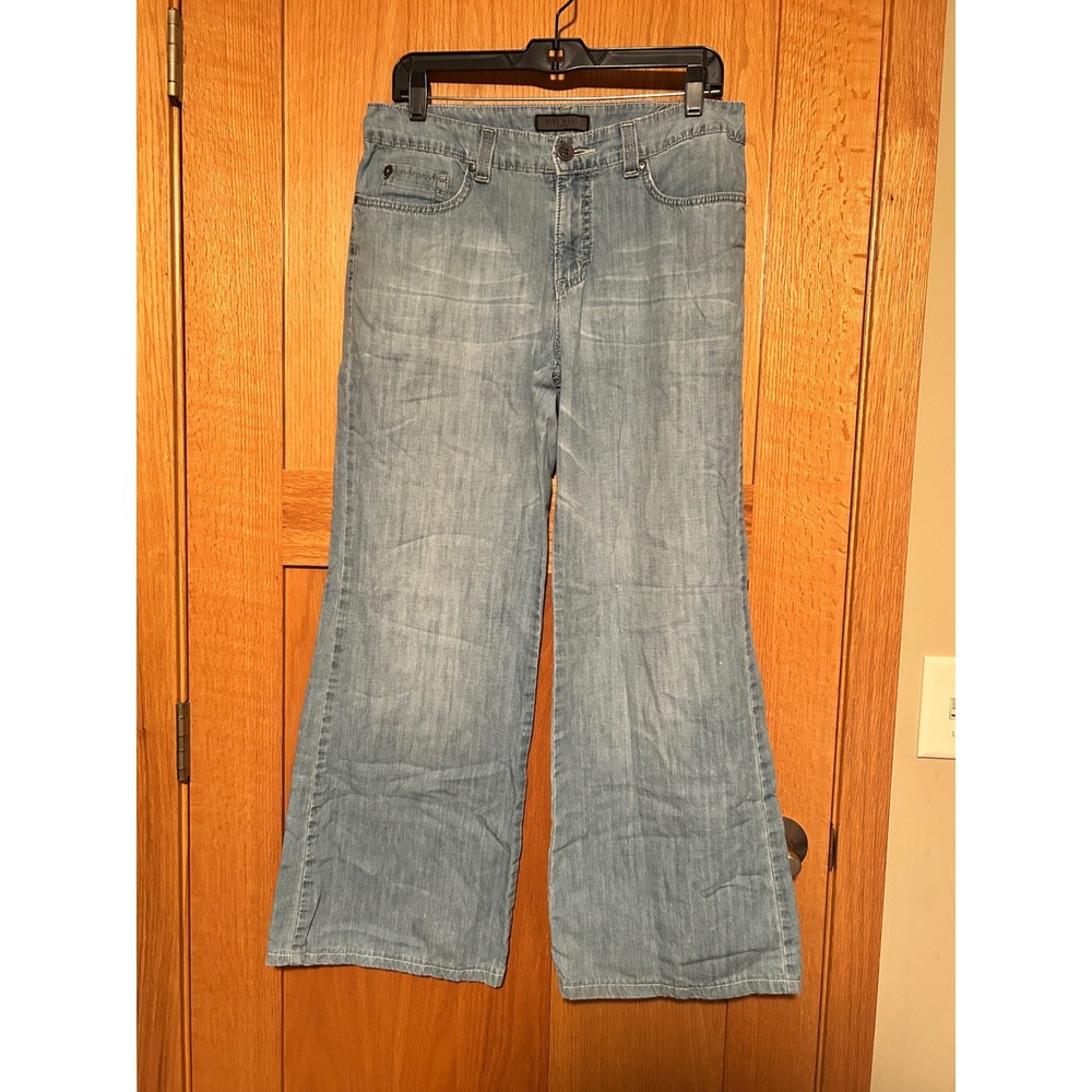 Nine West Women's Jeans Light Wash Wide Leg Denim Size 10/29 Blue Cotton Boho